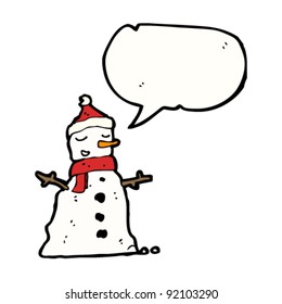 happy snowman cartoon character