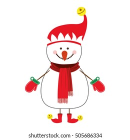 happy snowman cartoon icon image 