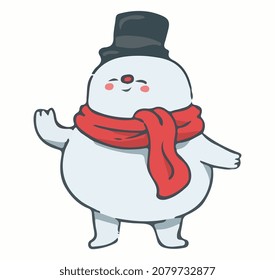  happy snowman character vector art
