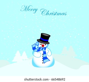 Happy snowman, christmas card