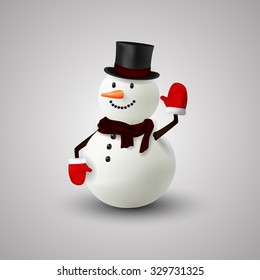 Happy snowman christmas. vector