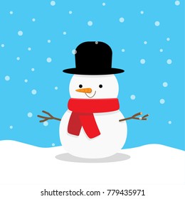 Happy snowman cute illustration