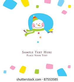 happy snowman greeting card