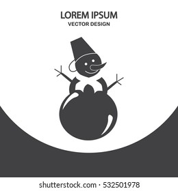 Happy snowman icon. Simple design for web and mobile