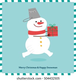 Happy Snowman. Illustration