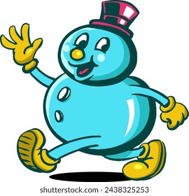 Happy Snowman Mascot Vector illustration