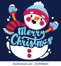 THE HAPPY SNOWMAN MERRY CHRISTMAS