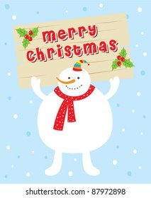 happy snowman with message