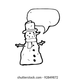 happy snowman with speech bubble