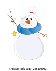 Happy Snowman with Star