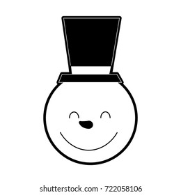 happy snowman with top hat christmas related icon image 