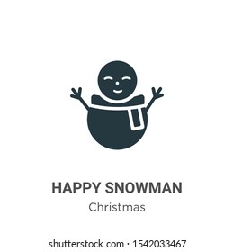 Happy snowman vector icon on white background. Flat vector happy snowman icon symbol sign from modern christmas collection for mobile concept and web apps design.