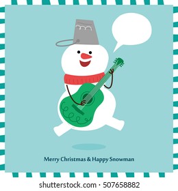 Happy Snowman. Vector Illustration