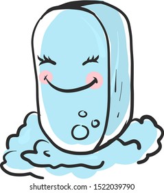 Fröhliche Seife, Illustration, Vektorgrafik auf weißem Hintergrund.