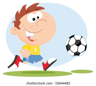 Happy Soccer Boy With Ball