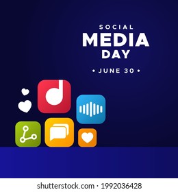 Happy Social Media Day Background Design