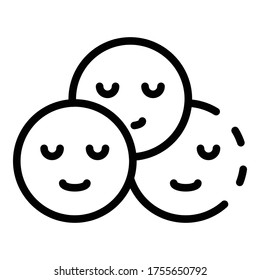 Happy sociology icon. Outline happy sociology vector icon for web design isolated on white background
