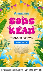 Glückliche Songkran Poster-Vorlage. Vektor-Illustration