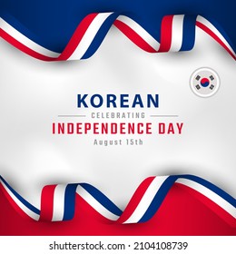Happy South Korea Independence Day August 15th Celebration Vector Design Illustration. Template for Poster, Banner, Advertising, Greeting Card or Print Design Element
