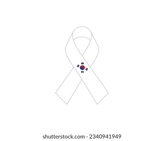 Happy South Korea Independence day, Happy Independence day, South Korea, National flag, 15th August, 15 August, National Day, Independence Day, Ribbon Flag Typography Vector Eps Illustration Ribbon