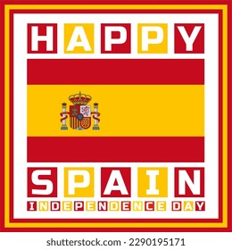 Happy Spain independence day Vector Template Design Illustration