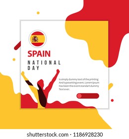 Happy Spain National Day Vector Template Design Illustration