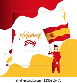 Happy Spain National Day Vector Template Design Illustration