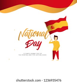 Happy Spain National Day Vector Template Design Illustration