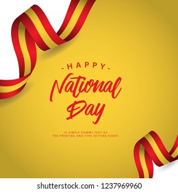 Happy Spain National Day Vector Template Design Illustration