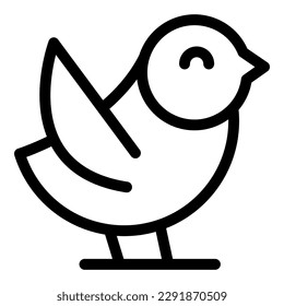 Happy sparrow icon outline vector. House tree. Small flying