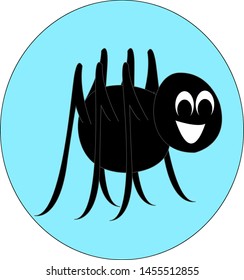 Happy spider, illustration, vector on white background.