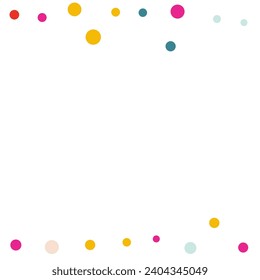 Happy Splash Abstract Vector White Background. Carnaval Rain Invitation. Festive Circle Background. Color Round Top Texture.