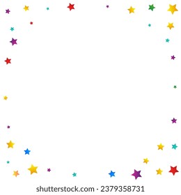 Happy Splash Decoration Vector White Background. Celebrate Dust Pattern. Flying Constellation Texture. Color Stars Celebration Wallpaper.