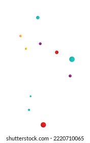 Happy Splash Top Vector White Background. Independence Confetti Postcard. Fun Circle Pattern. Rainbow Dust Decoration Background.