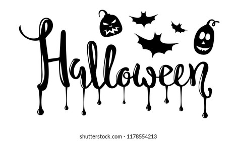 Happy spooky Halloween part fun banner for web or print. Vector fully editable, for invitations and cards decor.