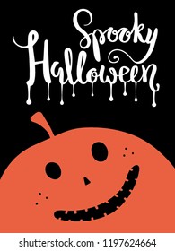 Happy spooky Halloween pumpkin card