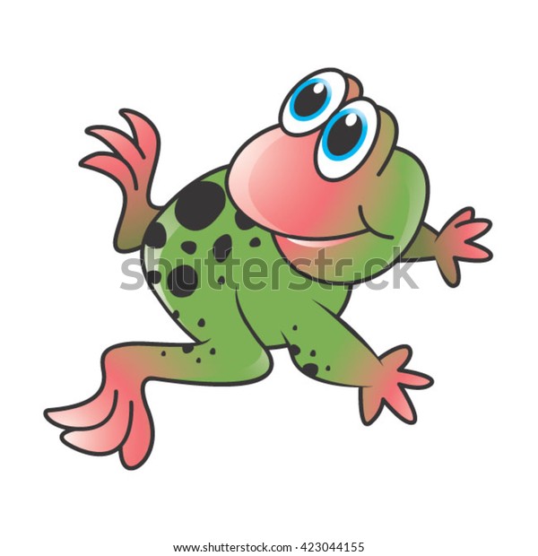 Happy Spotted Frog Turn Backvector Drawing Stock Vector (Royalty Free ...