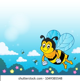 Happy spring bee topic image 2 - eps10 vector illustration.