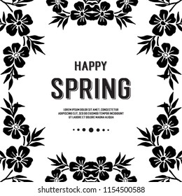 Happy spring card floral hand draw vector illustration