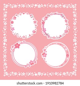 Happy spring cherry blossoms frame