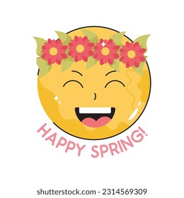 Dibujo del vector del doodle de primavera feliz Sticker. archivo EPS 10