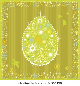 Happy spring Easter eggs card