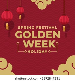 Happy Spring Festival Golden Week holiday. The Day of China illustration vector background. Vector eps 10