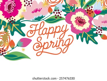 happy spring flowers