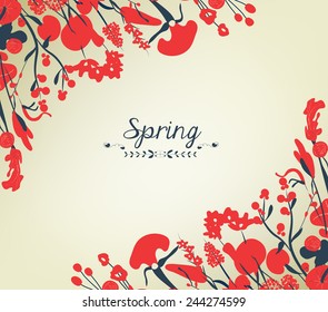 Happy spring flower background vintage