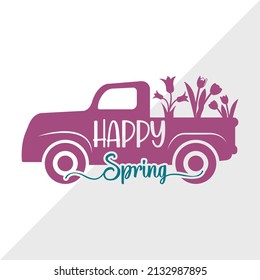 Happy Spring Printable Vector Illustration