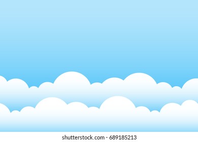 Happy Spring Season Background with clearly blue sky. Vector Illustration.