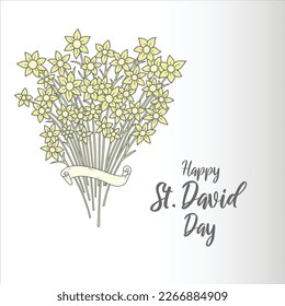 Happy St David Day Vector background, perfect for office, company, school, social media, advertising, printing and more