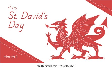 Happy St David's Day Design Illustration - Event Celebration Poster Banner