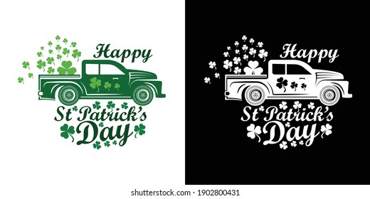 Happy St Patrick’s Day | Lucky Clover | Car Printable Vector Illustration